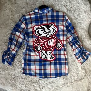 Hand Designed Collab Wisconsin Badger Flannel